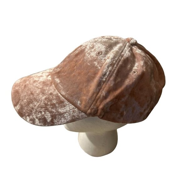 Women's Pale Pink Velvet Hat Cap Adjustable Backing - Picture 1 of 7